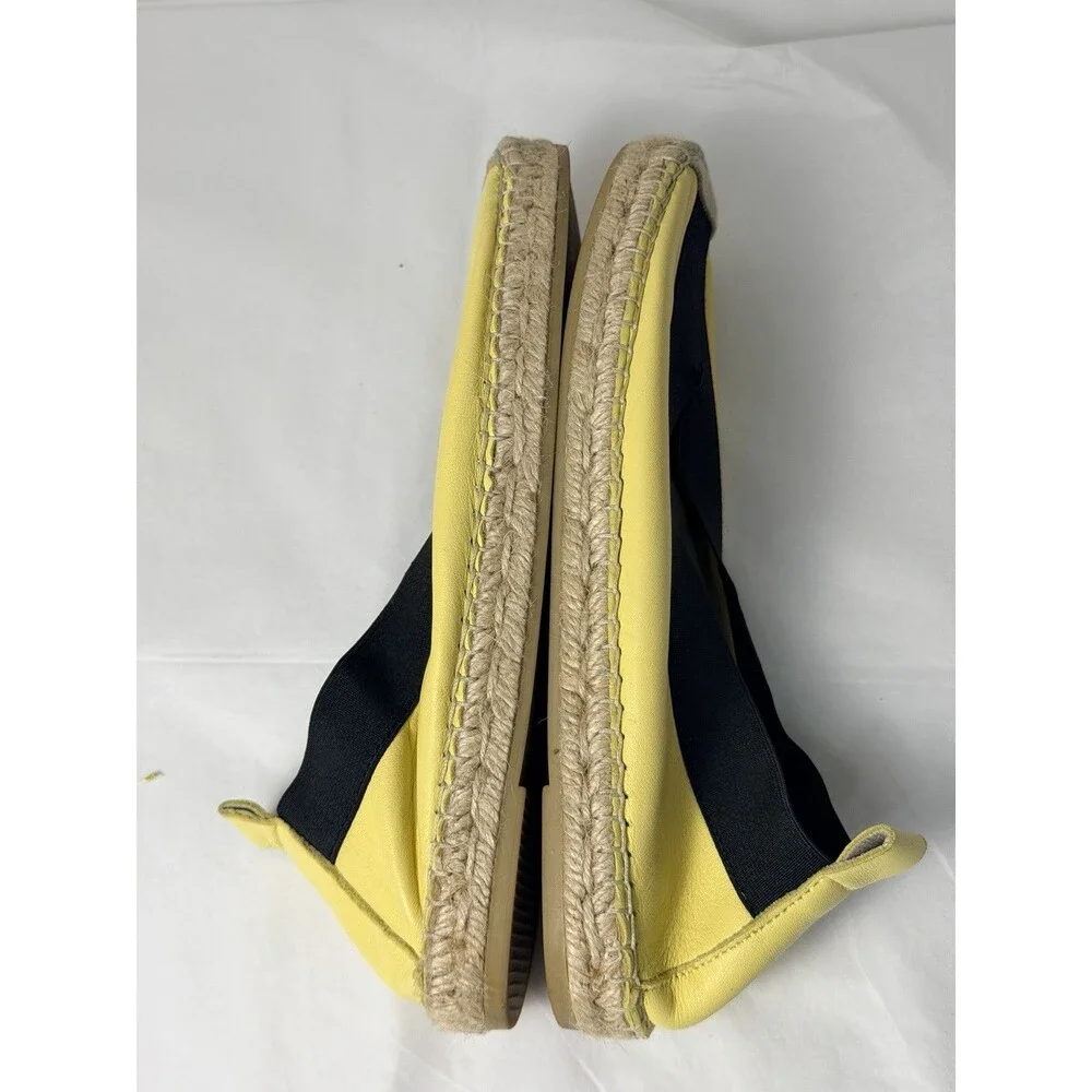 Vidorreta Women’s Yellow Leather Espadrilles Flats Made in Spain Size 40